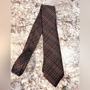 Bruno Piattelli silk tie men’s copper brown patterned striped New NWT
